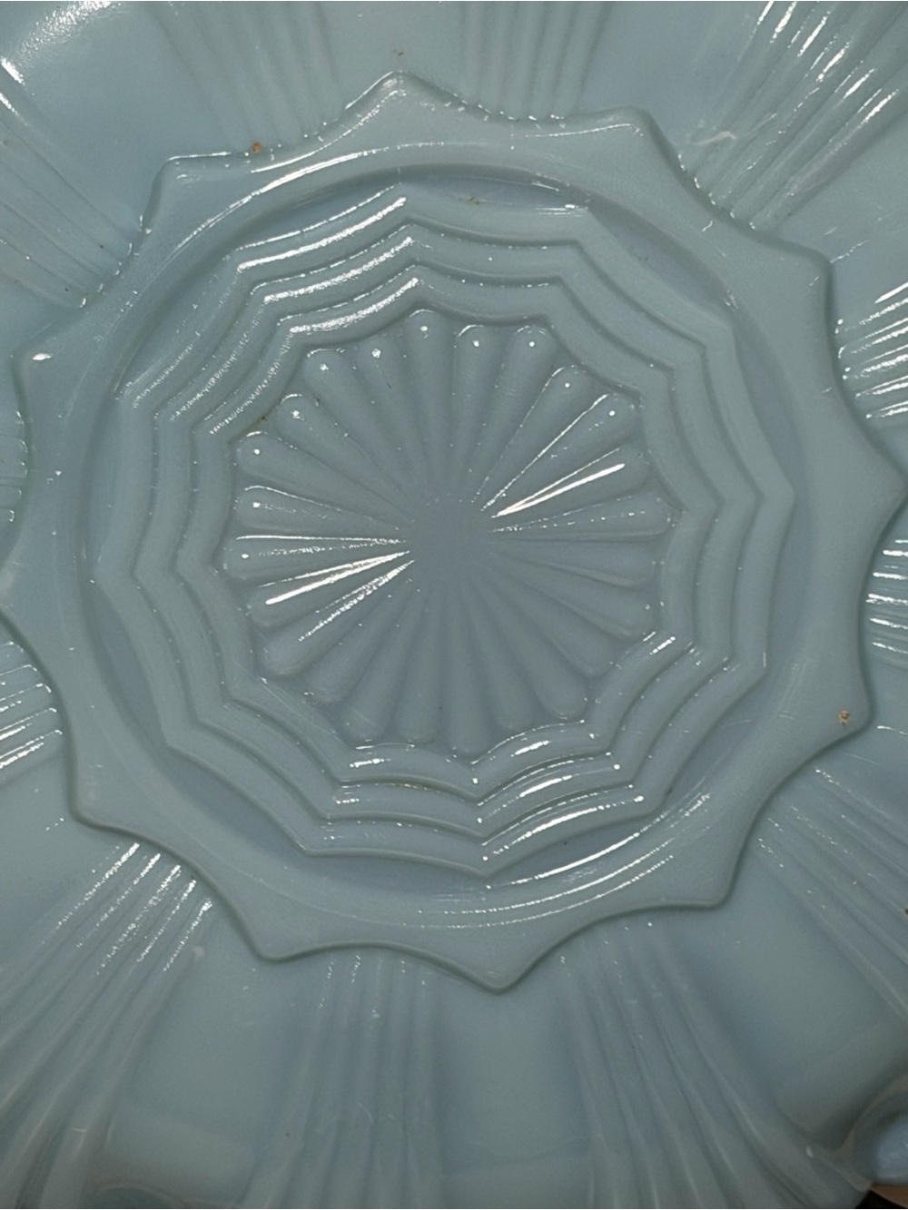 Vintage Anchor Hocking Fire-King Delphite Blue Deviled Egg Plate Gold Trim MCM - Picture 4 of 6